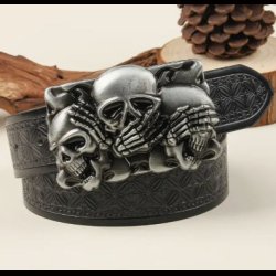 Three Wise Skulls Belt