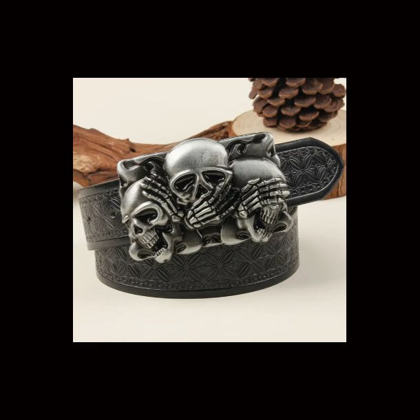Three Wise Skulls Belt