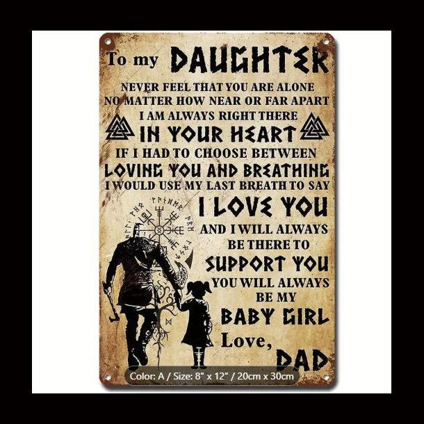 To My Daughter Retro Metal Sign