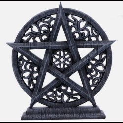 Twilight Pentagram Ornament, Silver, from Nemesis Now 15.5cm,