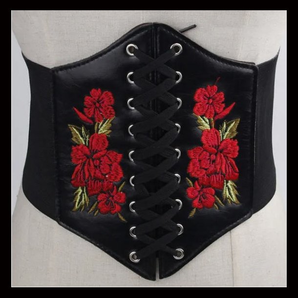 Underbust Corset Belt with Roses