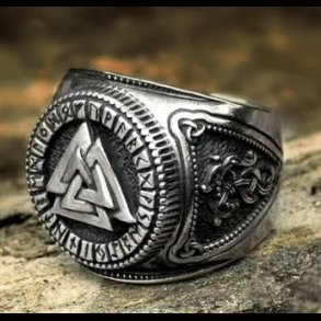 Valknut Viking  Ring Futhark Runes 
