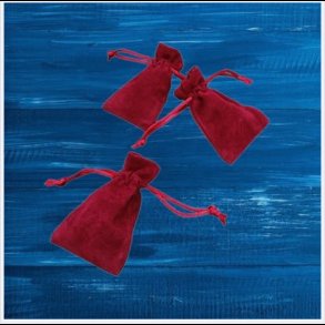 Velvet bag dark red small