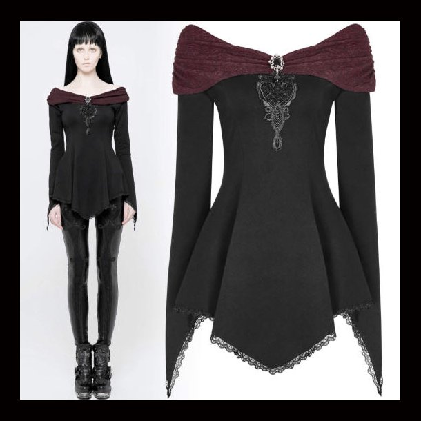 Vespertine - Gothic  long-sleeved tunic top by Punk Rave