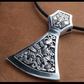 Viking Axe Pendant Hexagram Head