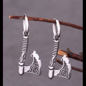 Viking Bearded Axe Earrings