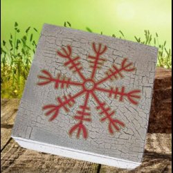 Viking Box with symbol for protection (Aegishjalmur)