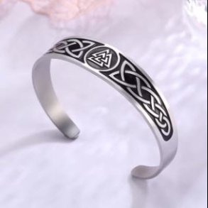 Viking Celtic Knot Bracelet with Valknut Symbol 
