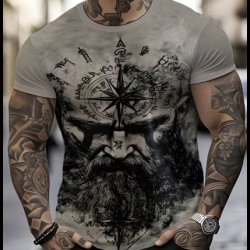 Viking Compass Graphic T-Shirt