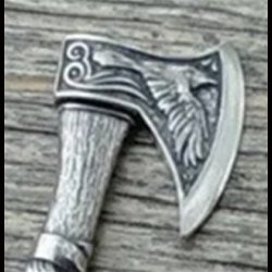 Viking Crow Axe Pendant 