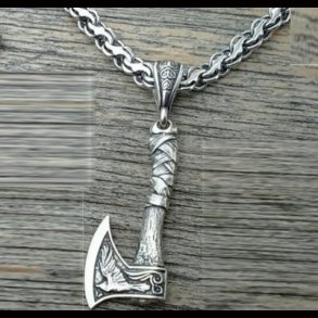 Viking Crow Axe Pendant 
