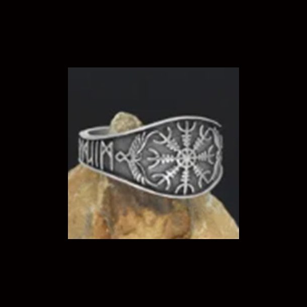Viking Raven Compass Rune Ring