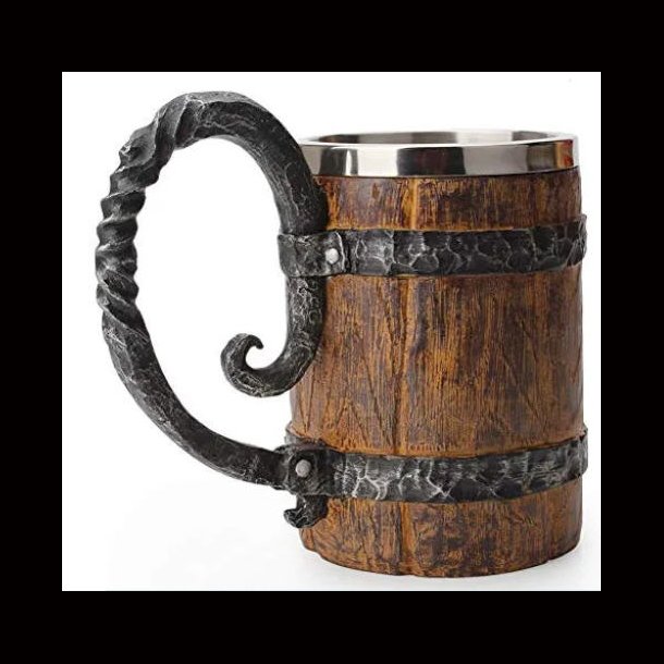 Viking Style Imitation Wood Barrel Beer Mug