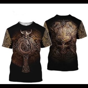 Viking Tattoo Art Skull T-Shirt 