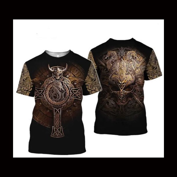Viking Tattoo Art Skull T-Shirt 
