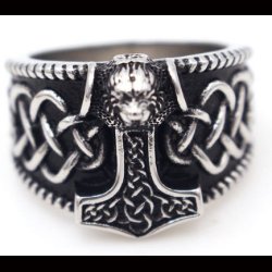 Viking Thor Hammer Celtic Band Ring 