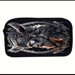Viking Warrior silhouette Design, School pencil case / wash bag / make up bag 