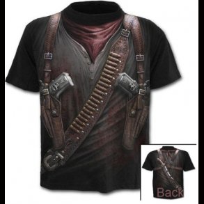 Gothic Gun Print T shirt