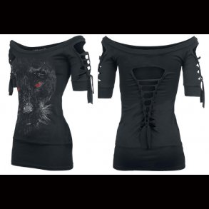 Slash Cut Lace Up Cat Top