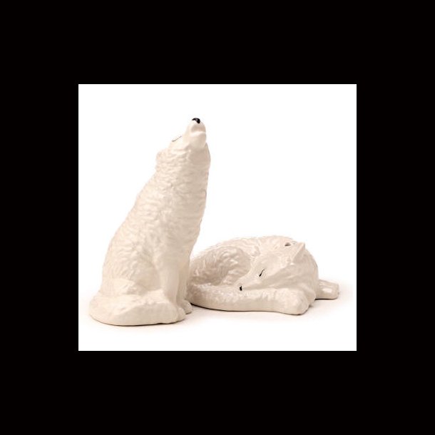 White Wolf Ceramic Salt &amp; Pepper Set