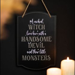 Wicked Witch Family Hanging Sign