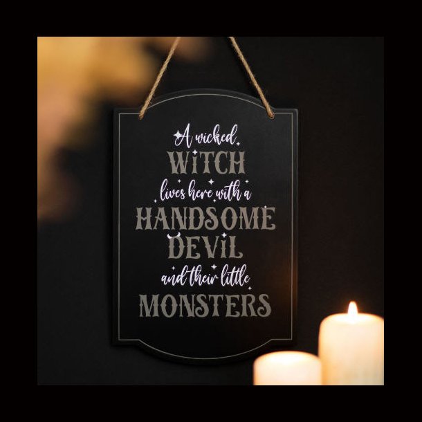 Wicked Witch Family Hanging Sign