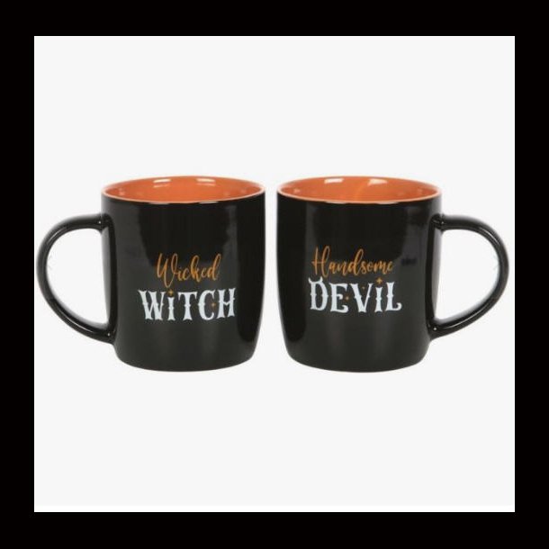 Wicked Witch and Handsome Devil Couples Mug Set