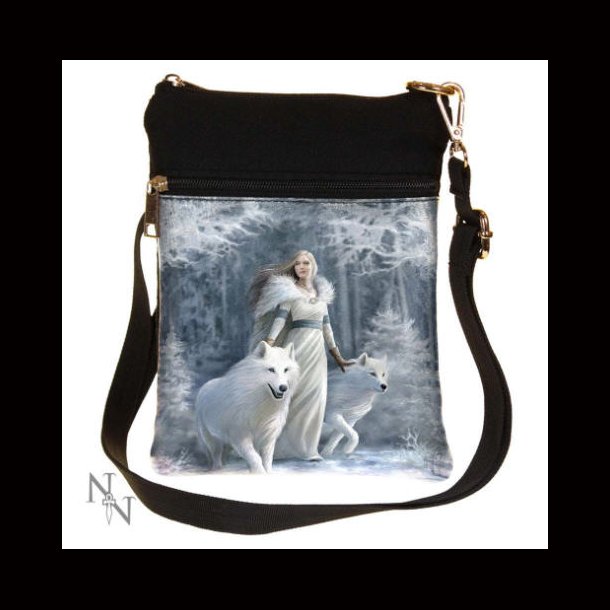 Winter Guardians Fantasy Wolf Shoulder Bag by Anne Stokes
