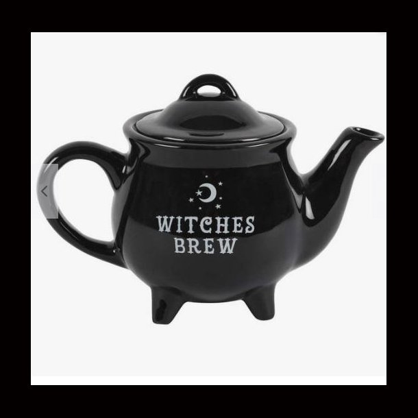 Witches Brew Cauldron Black Ceramic Tea Pot