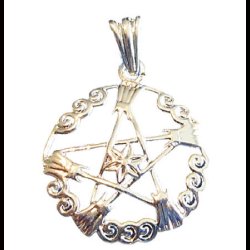 Witches Broom Pentagram Pendant