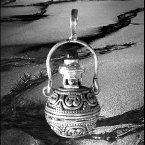 Witches elixir bottle Pendant with stone