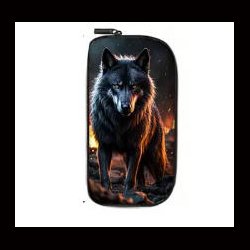 Wolf Design, School pencil case / wash bag / make up bag 