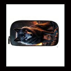 Wolf Design, School pencil case / wash bag / make up bag 