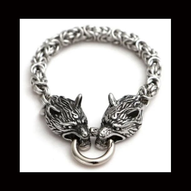Wolf Head Viking Bracelet  