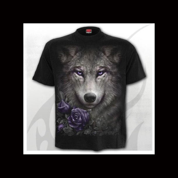Wolf Roses - Front Print T-Shirt Black