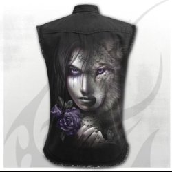 Wolf Soul Sleeveless Stone Washed Worker Black