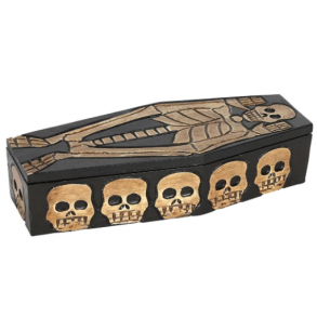 Wooden Skeleton Coffin Box 
