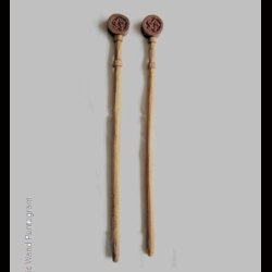 Wooden Wand hand carved with Pentagrams