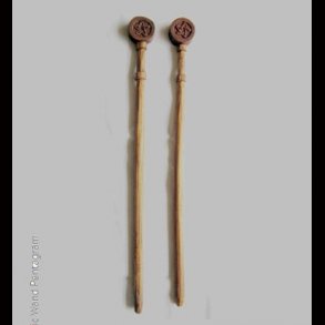 Wooden Wand hand carved with Pentagrams