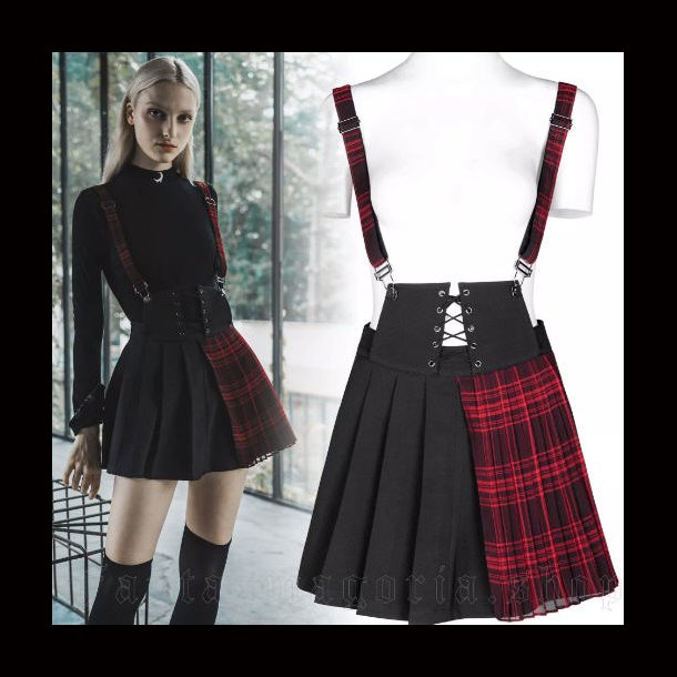 Yukiko black pleated short skirt by Punk Rave