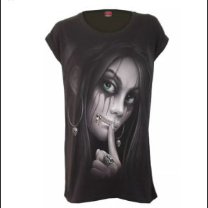 Zipped   Turn Up Sleeve Loose Fit Tee FROM Spiral Direct