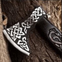Viking Axe with  Engraved head 