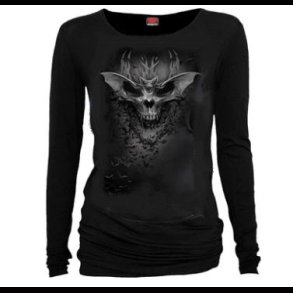 Bat Skull  Long Sleeve Baggy Top