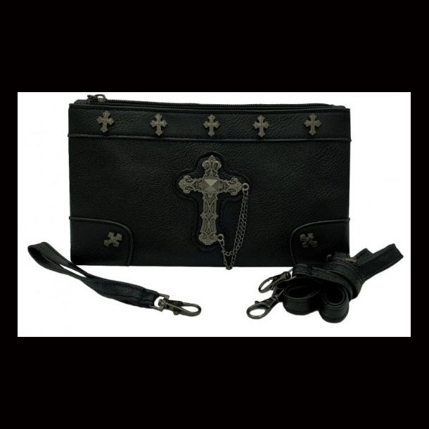 Gothic Ladies Cross, Clutch Handbag
