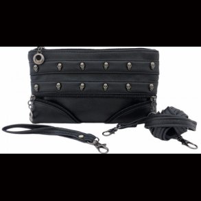 Gothic Skull Heads Ladies Clutch Handbag