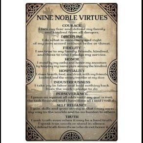 Nine Noble Virtues Retro Metal Sign