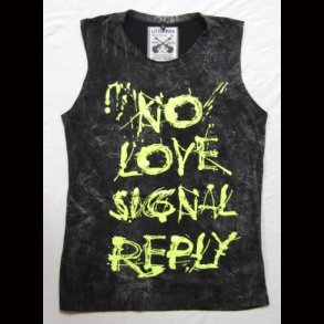 No Love  Stone Wash Vest Top