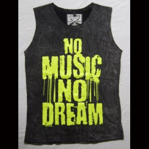 No Music No Dream  Stone Wash Vest Top