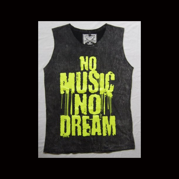 No Music No Dream  Stone Wash Vest Top