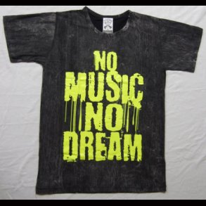 No Music No Drream Stone Wash T shirt
